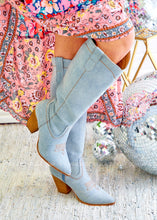 Load image into Gallery viewer, Unforgettable Boots by Corkys - Light Blue Demin
