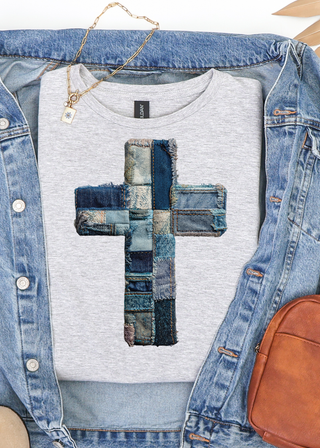 Denim Cross Sweatshirt or Graphic Tee