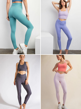 Rae Mode V-Waist Full Length Leggings - 4 Colors - LAST ONE FINAL SALE