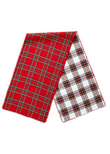 Load image into Gallery viewer, Reversible Pom Pom Tartan Table Runner by Mudpie - FINAL SALE
