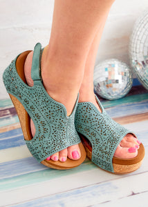 Freefly Wedges by Very G - Turquoise - FINAL SALE