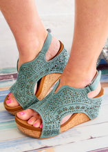 Load image into Gallery viewer, Freefly Wedges by Very G - Turquoise - FINAL SALE
