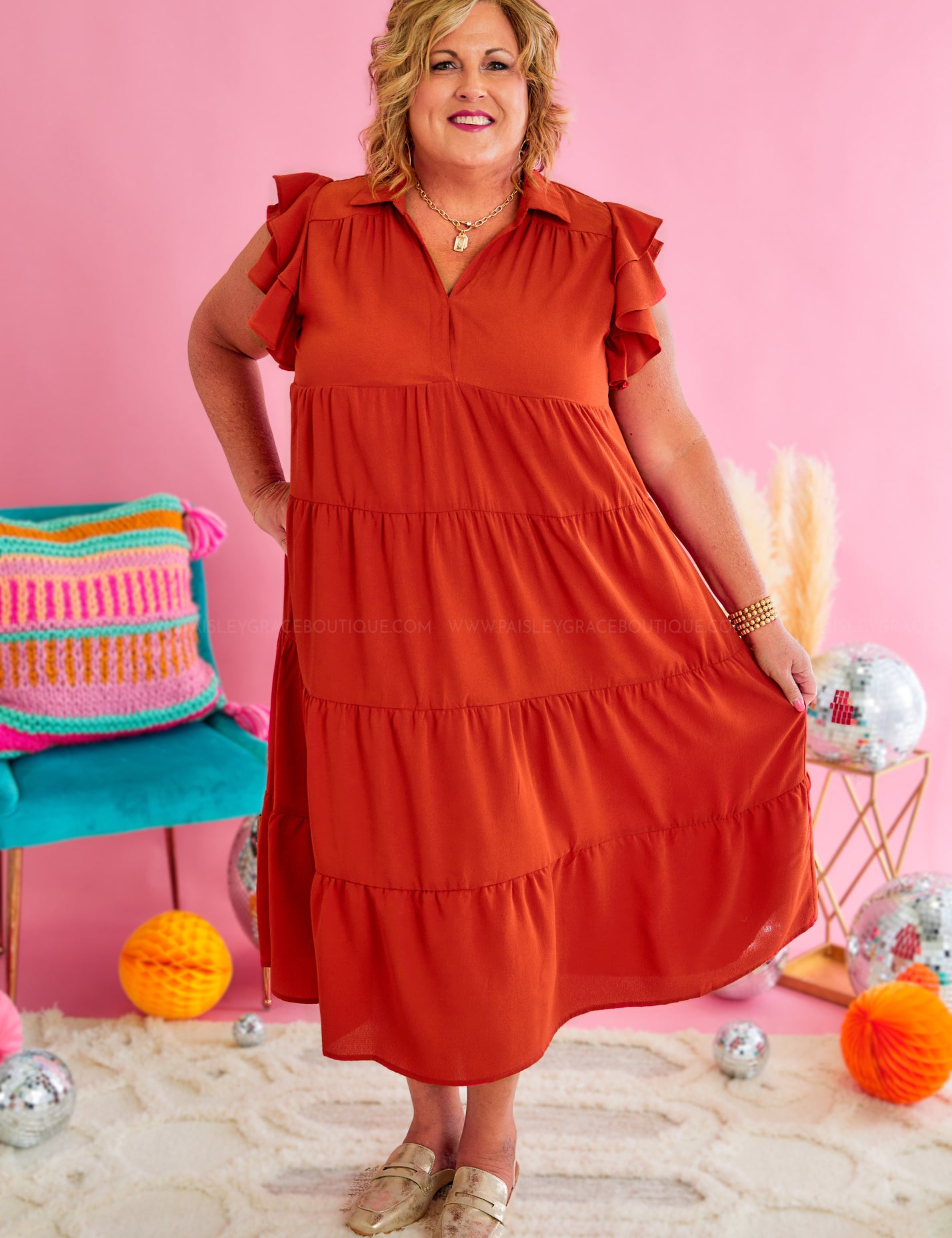 Time Stands Still Dress - Rust* LAST ONES FINAL SALE *