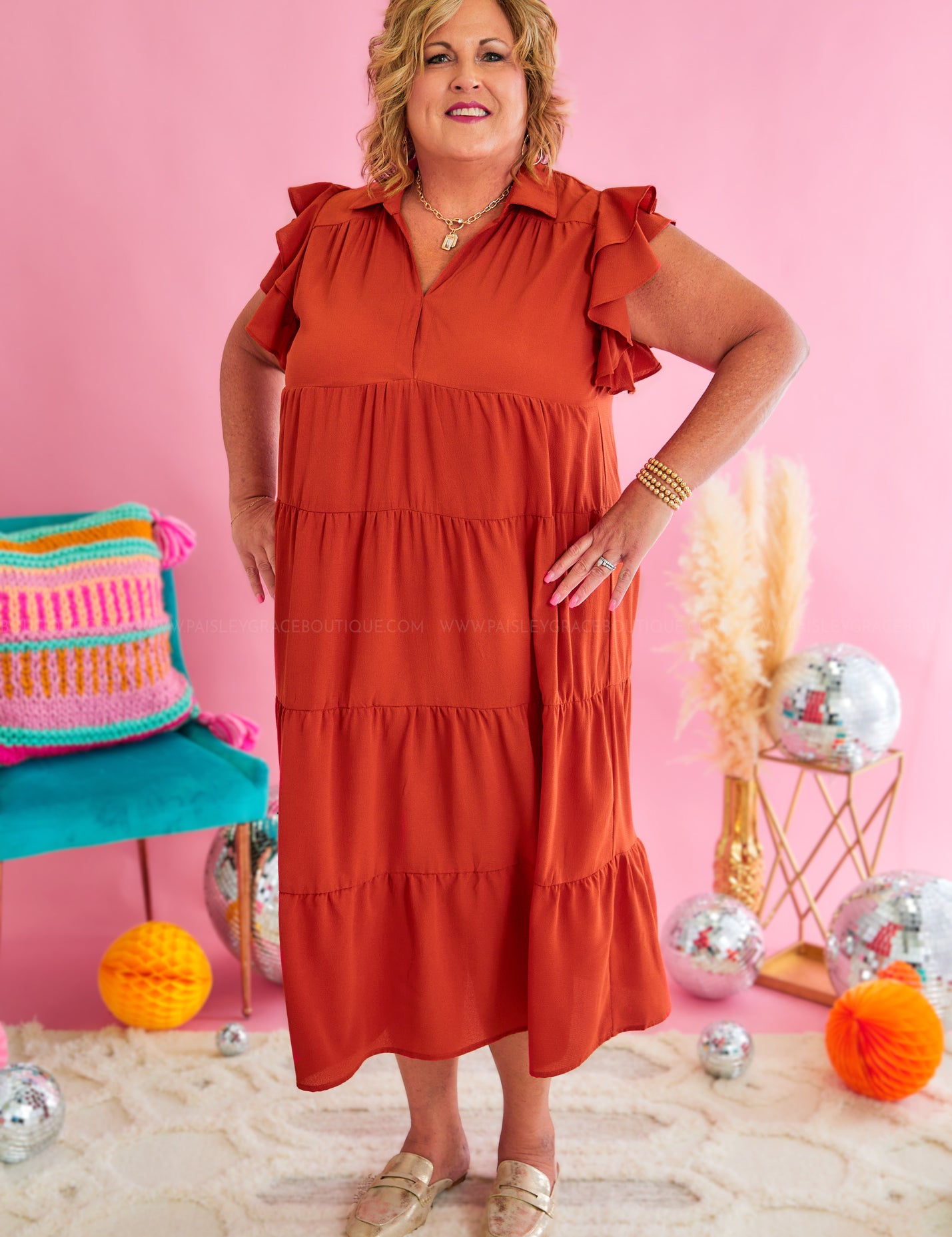 Time Stands Still Dress - Rust* LAST ONES FINAL SALE *