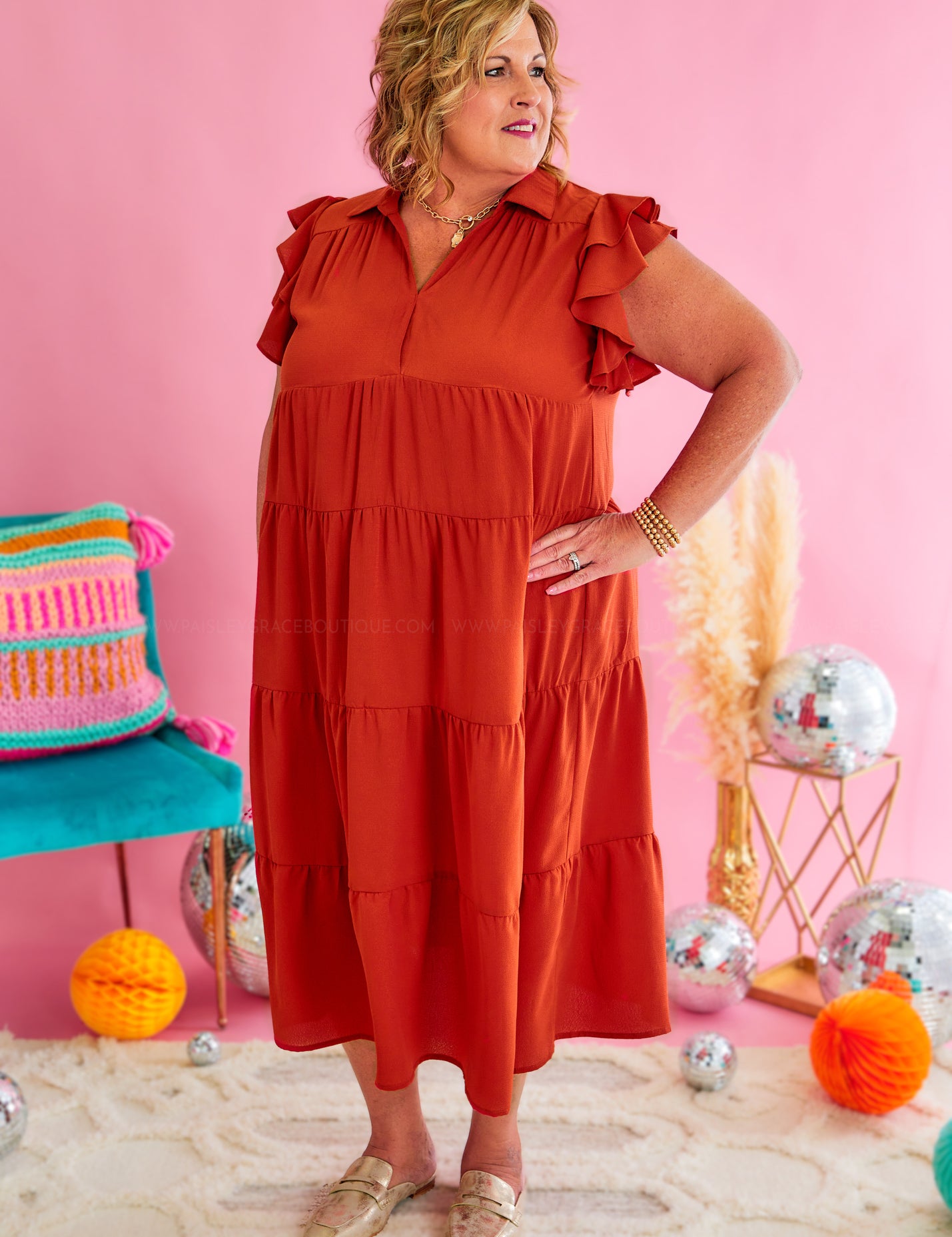 Time Stands Still Dress - Rust* LAST ONES FINAL SALE *