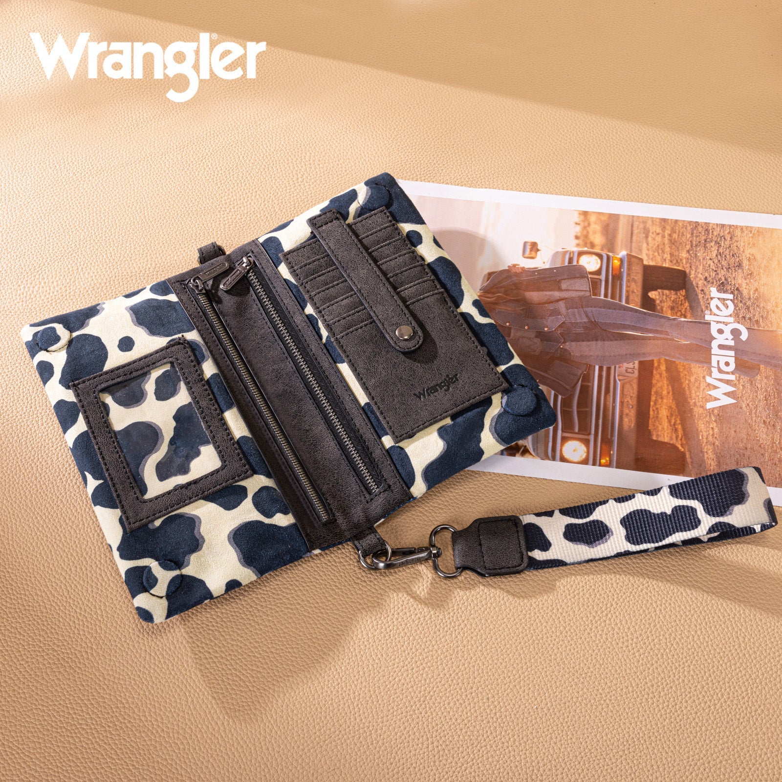 Wrangler Cow Print Wallet/Wristlet/Crossbody