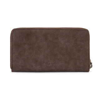 Wrangler Woven Zip Around Wallet with Wristlet  – Coffee