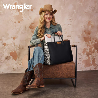 Wrangler Carry-All Large Tote Work Tote /Crossbody - Black
