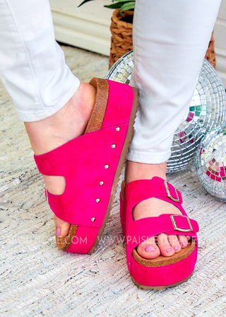 Wannabe Platform Sandals  by Corkys - Fuchsia - FINAL SALE