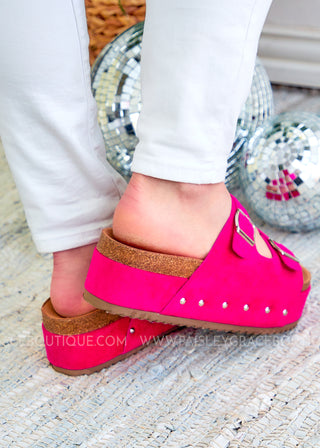 Wannabe Platform Sandals  by Corkys - Fuchsia - FINAL SALE