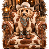 PGB Studio™ Custom Western Cowgirl Chair Tee  -  ONE PET - S example artwork