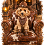 PGB Studio™ Custom Western Cowboy Chair Tee  -  ONE PET - SE example artwork