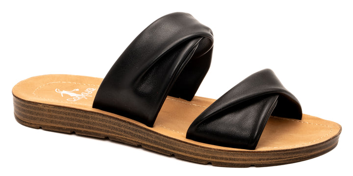 With a Twist Sandals by Corkys - Black - ALL SALES FINAL