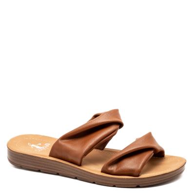 With a Twist Sandals by Corkys - Cognac