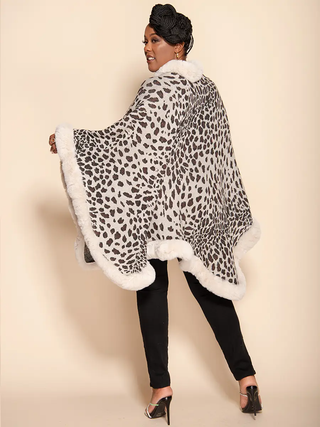 NEW YORKER RUANA - SNOW LEOPARD PREORDER