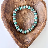 Leah Etched Beaded Stretch Bracelet
