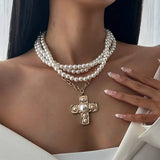 Faithfully Yours Pearl Cross Necklace