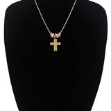 Delaney Hammered Cross & Beaded Charm Necklace - 2 Styles