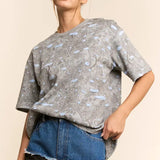 Distressed Paisley Print Relaxed Tee - PREORDER