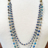 Janet Layered Multi-Wear Necklace - Blue