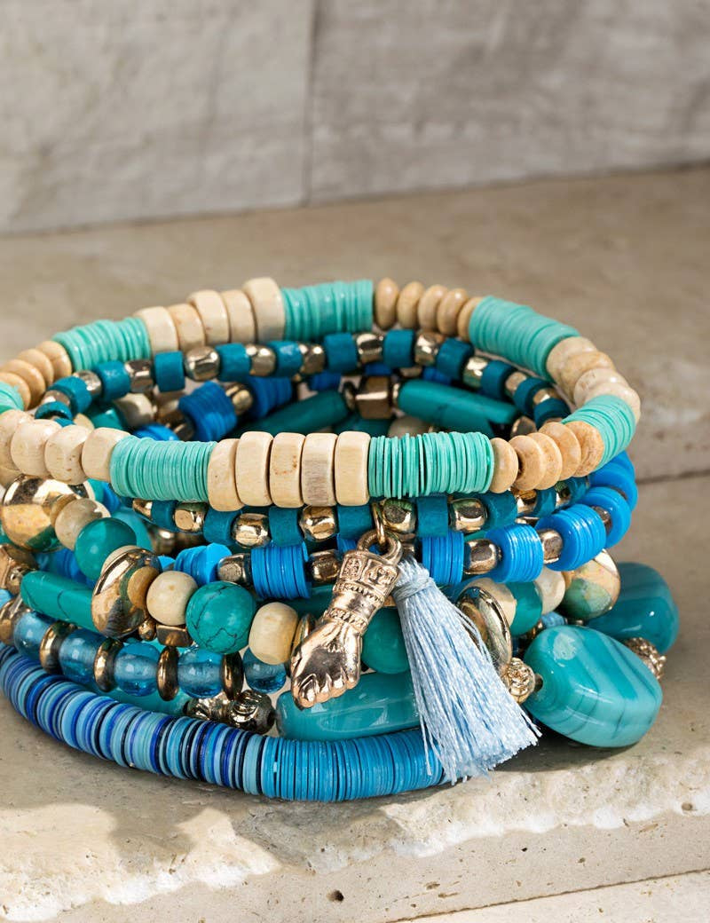 Georgia Charm & Bead Bracelet Set