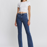High Rise Bootcut Side Panel Tummy Tuck Jeans By Mica - PREORDER