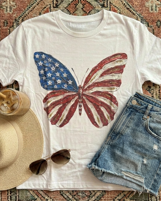 Americana Butterfly Boujee Tee