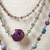 Janet Layered Multi-Wear Necklace - Purple