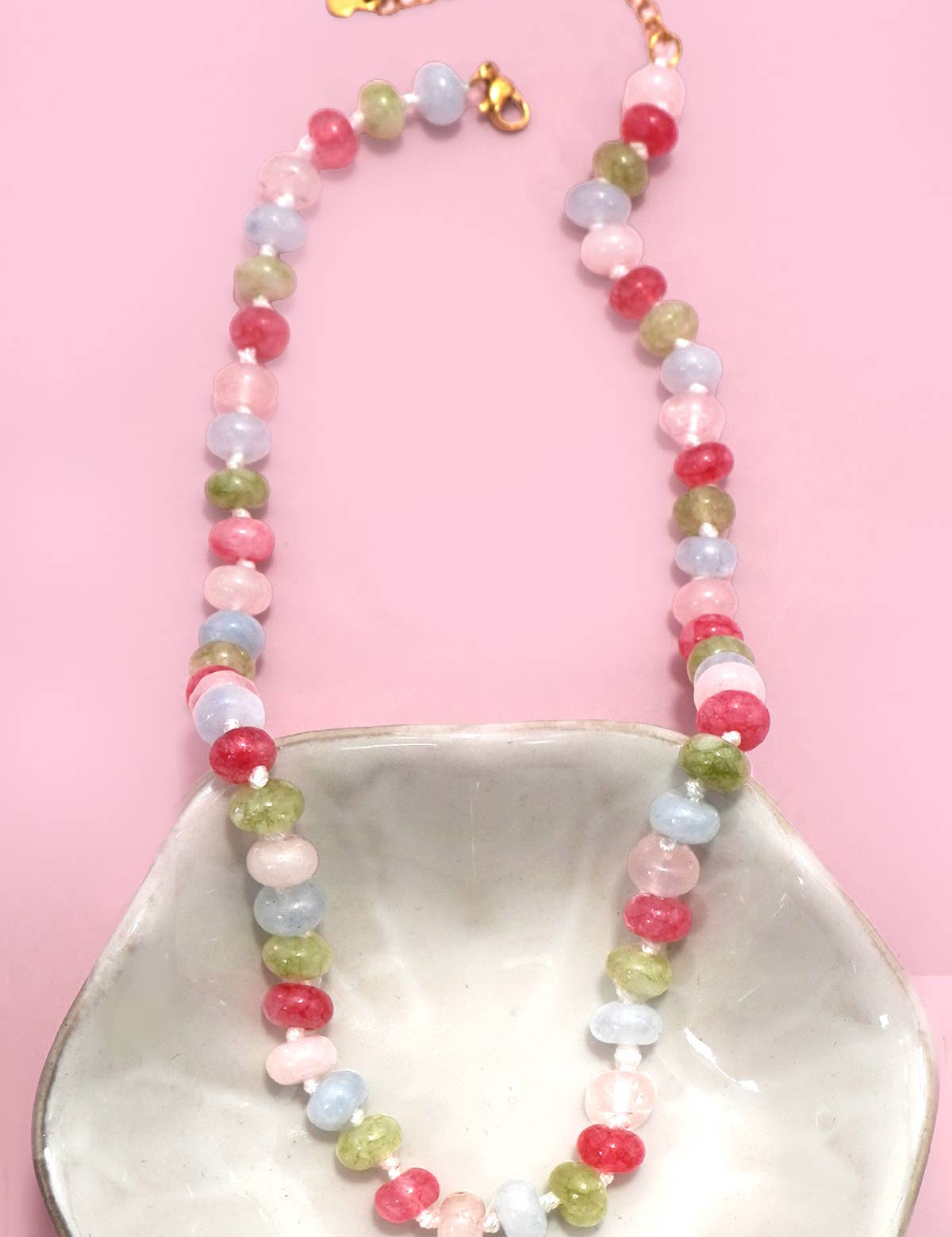 Wanderlust Natural Stone Glass Mix Bead Necklace - 3 Styles