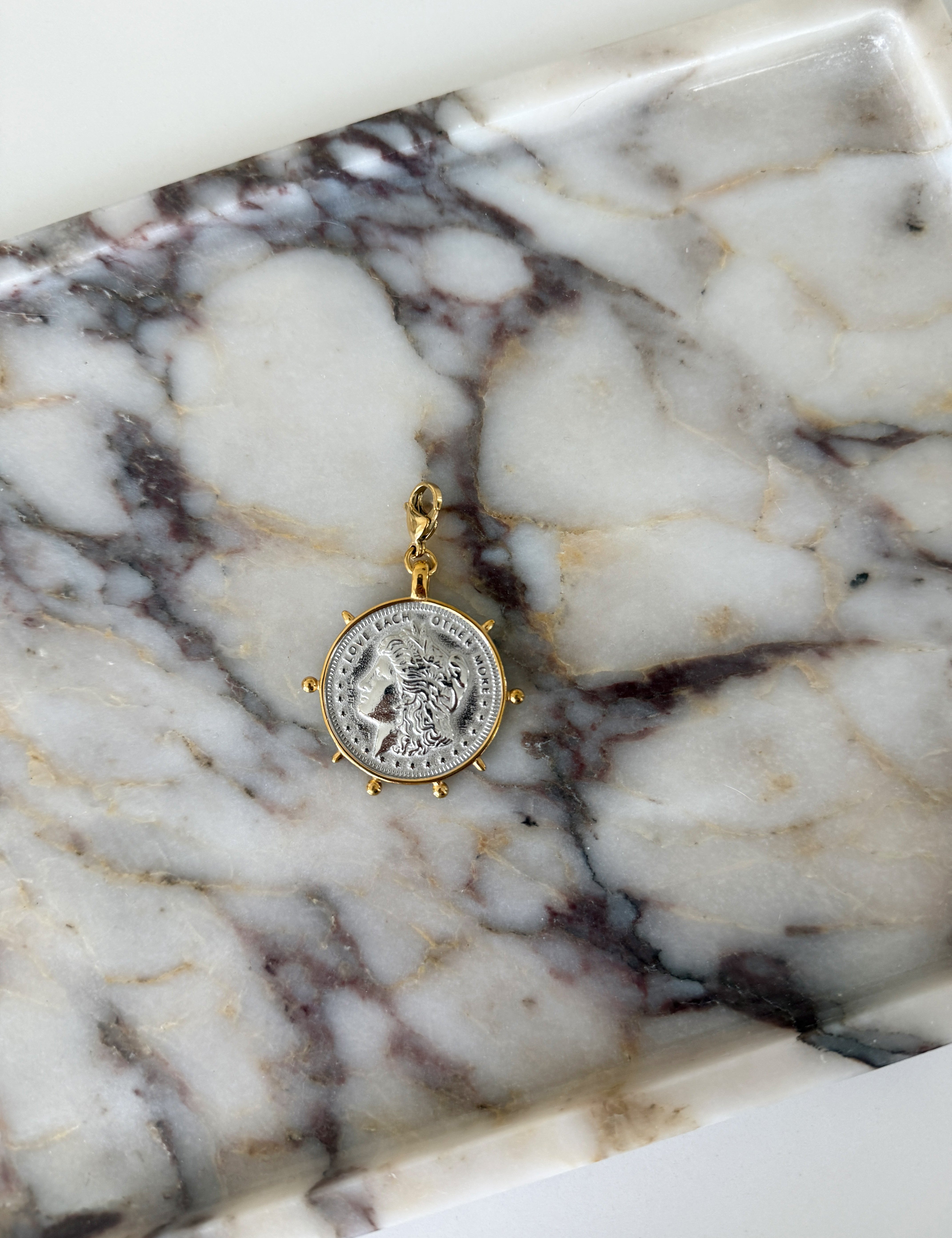 Two Toned Coin Pendant - PREORDER