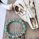 Leah Etched Beaded Stretch Bracelet