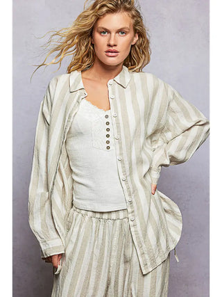 POL Linen Stripe Shirt  - PREORDER