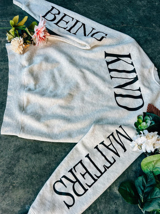 Being Kind Matters Happy Face Oatmeal Sweatshirt - PREORDER