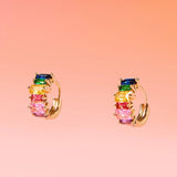 Dainty Huggie Hoop Multicolor 18k Gold Plated Hoop