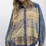 Long Sleeve Collar Neck Multi Print Shirt - PREORDER