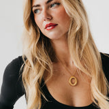 Camille Open Circle Statement Necklace - WATERPROOF-Necklace-Pretty Simple