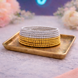 Elizabeth Beaded Bracelet Set - Two Tone