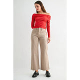High-Rise Wide Leg Ankle Front Yoke Jeans By Mica