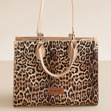 Wrangler Leopard Print Wide Tote Bag/Crossbody - Brown