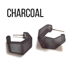 Hexagon Geo Frosted Hoop Earrings  - PREORDER