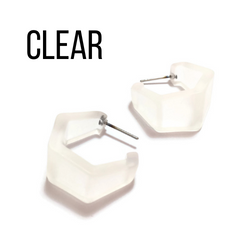 Hexagon Geo Frosted Hoop Earrings  - PREORDER