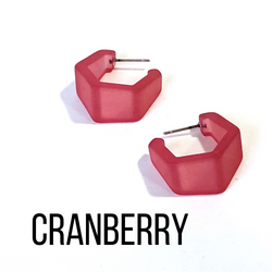 Hexagon Geo Frosted Hoop Earrings  - PREORDER