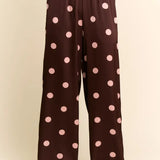 Polka Dot Satin Wide-Leg Pants - PREORDER