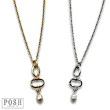 DEAL Chain Necklace With Pearl Drop - 2 Styles