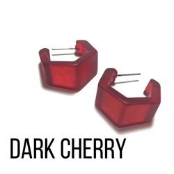 Hexagon Geo Frosted Hoop Earrings  - PREORDER