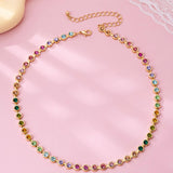 Uptown Girl Bezel Gemstone Tennis Necklace