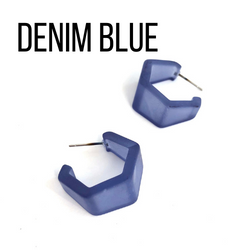 Hexagon Geo Frosted Hoop Earrings  - PREORDER