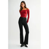 High-Rise Tummy Tuck Slim Fit Flare Leg Jeans By Mica