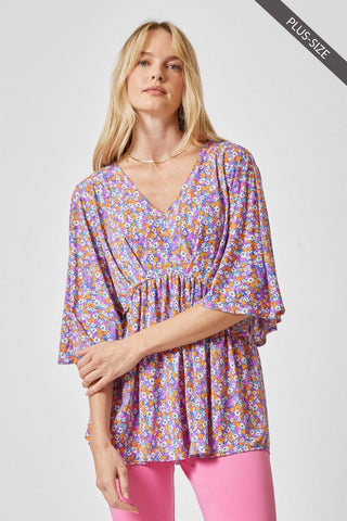 Dear Scarlett Dreamer Top In Purple Floral