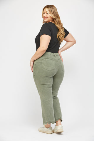 High Rise Crop Flare - Olive - PREORDER